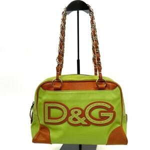 Dolce & Gabbana Runway Green leather w/ Brown exotic leather and gold hardware